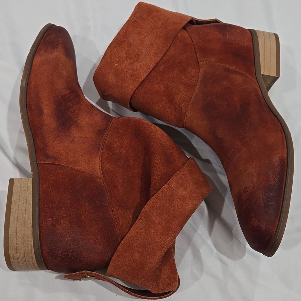 Antelope Cari X34 Rust Tobacco Suede Pull On Heeled Ankle Boot NWOT EU 40 - Picture 6 of 12